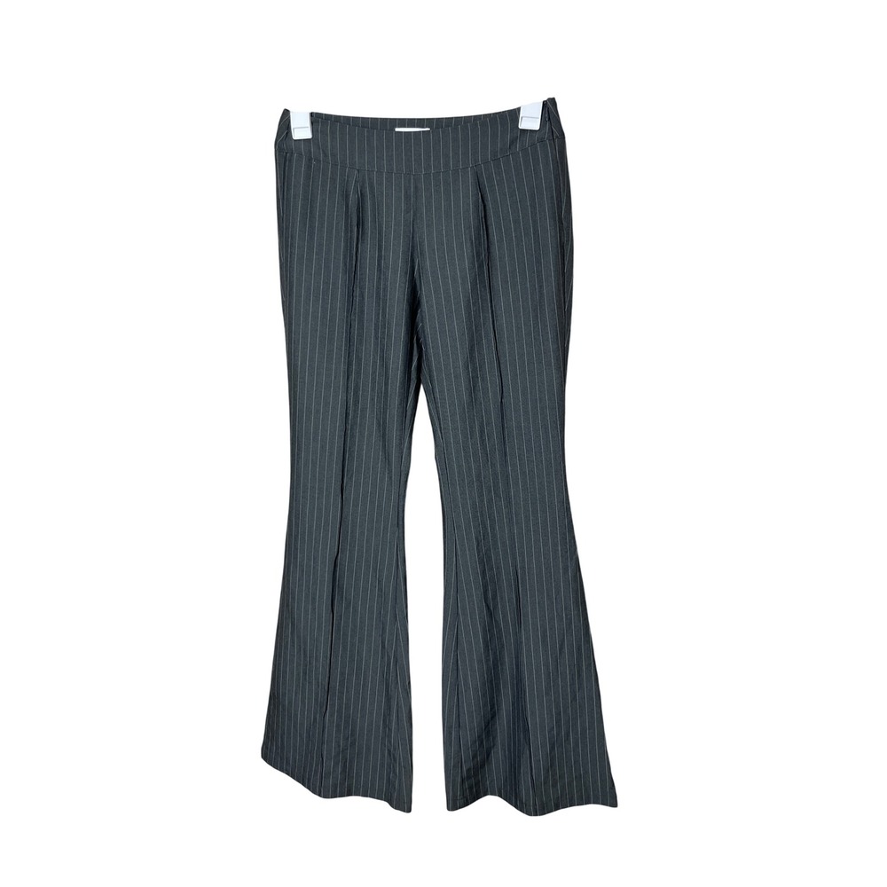 That's So Fetch Women's Gray‎ Pinstripe Flare Pants Tailored Trouser